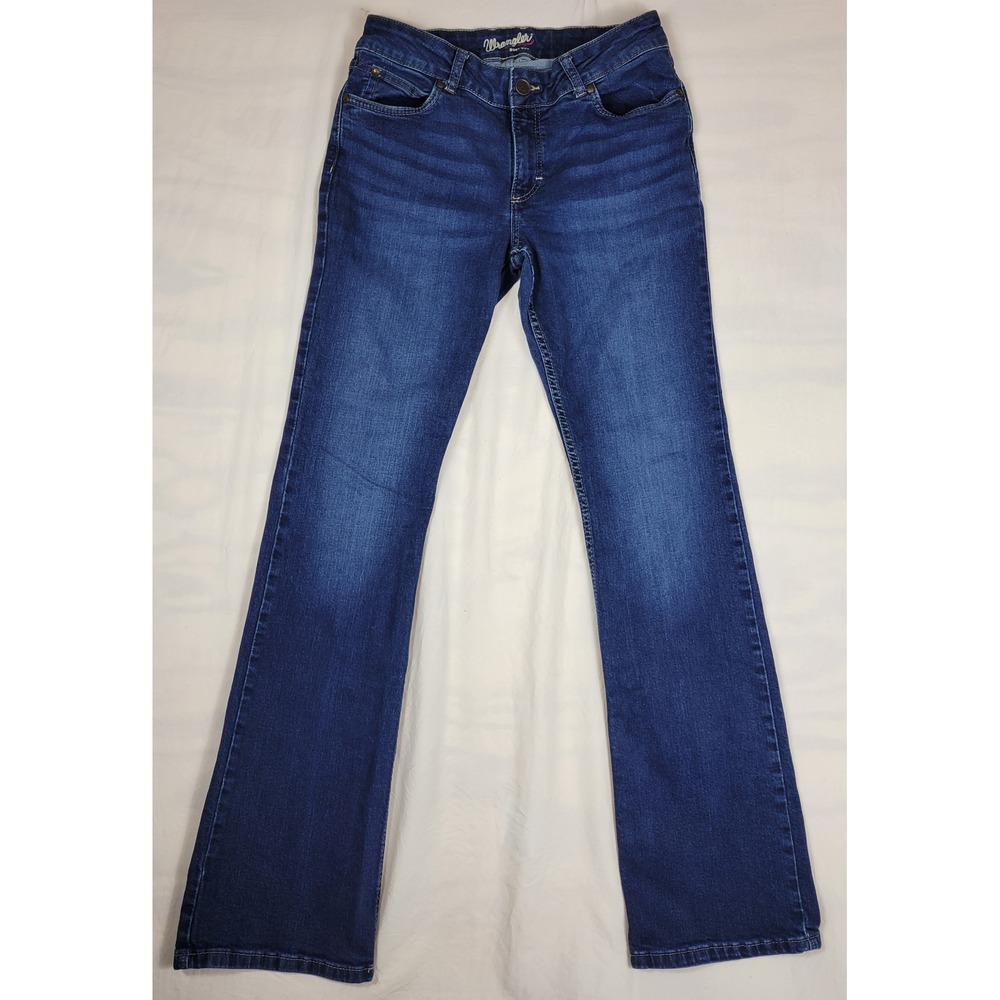 Wrangler Women Dark Wash Bootcut Jeans 30x33 Mid Rise Stretch Denim 112336742